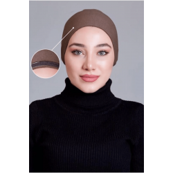 Kahve Dikişsiz Kaymayan Bone (Likralı)