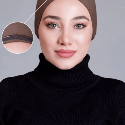 Kahve Dikişsiz Kaymayan Bone (Likralı)