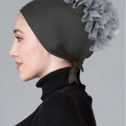 Koyu Gri Fırfırlı Kaymayan Bone (Likralı) Koyu Gri Fırfırlı Kaymayan Bone (Likralı)