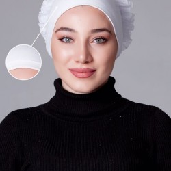 Beyaz Fırfırlı Kaymayan Bone (Likralı) Beyaz Fırfırlı Kaymayan Bone (Likralı)