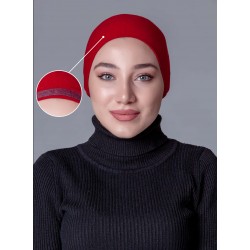 Bordo Dikişsiz Kaymayan Bone (Likralı)