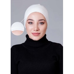 Krem Dikişsiz Kaymayan Bone (Likralı)