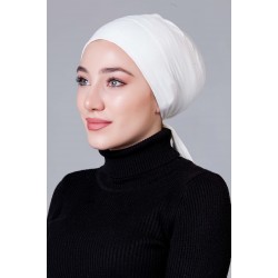 Krem Dikişsiz Kaymayan Bone (Likralı)