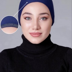 Lacivert Dikişsiz Kaymayan Bone (Likralı)