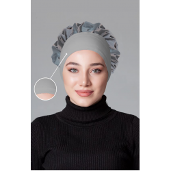 Gri Fırfırlı Kaymayan Bone (Likralı)