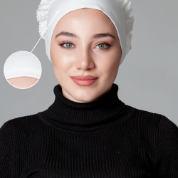 Krem Fırfırlı Kaymayan Bone Krem Fırfırlı Kaymayan Bone