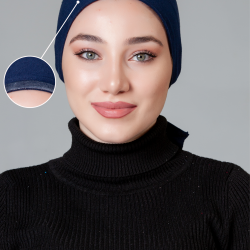 Lacivert Dikişsiz Kaymayan Bone