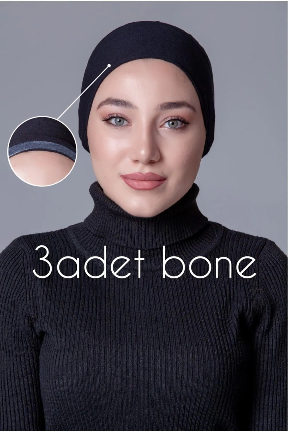 3 Adet Siyah Dikişsiz Kaymayan Bone