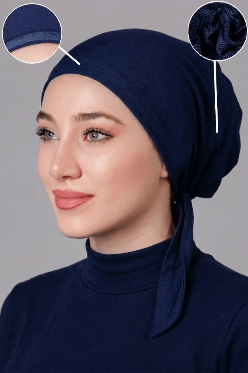 Lacivert İç Fırfırlı Likralı Bone