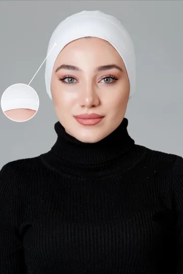 Beyaz Dikişsiz Kaymayan Bone
