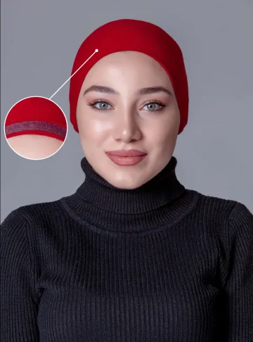 Bordo Dikişsiz Kaymayan Bone (Likralı)