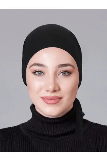 Lacivert Fırfırlı Kaymayan Bone (Likralı)