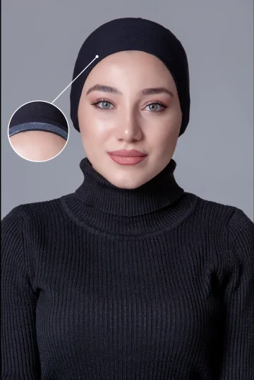 Siyah Dikişsiz Kaymayan Bone