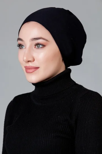 Siyah Dikişsiz Kaymayan Bone