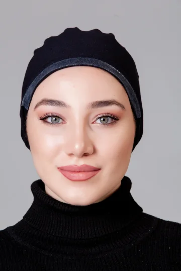 Siyah Dikişsiz Kaymayan Bone