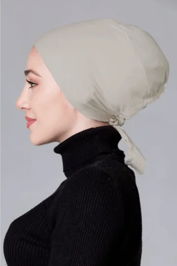 Taş Rengi Dikişsiz Kaymayan Bone (Likralı)