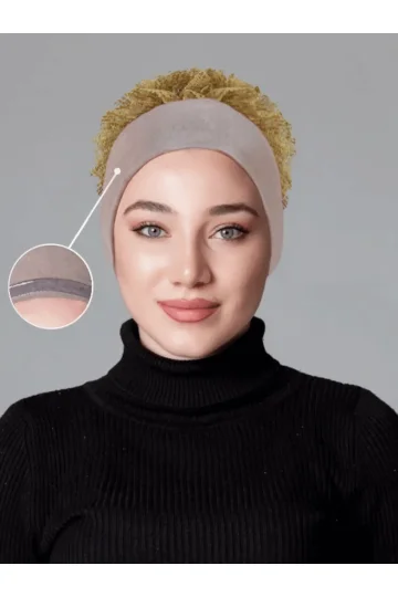 Vizon Fırfırlı Kaymayan Bone (Likralı)